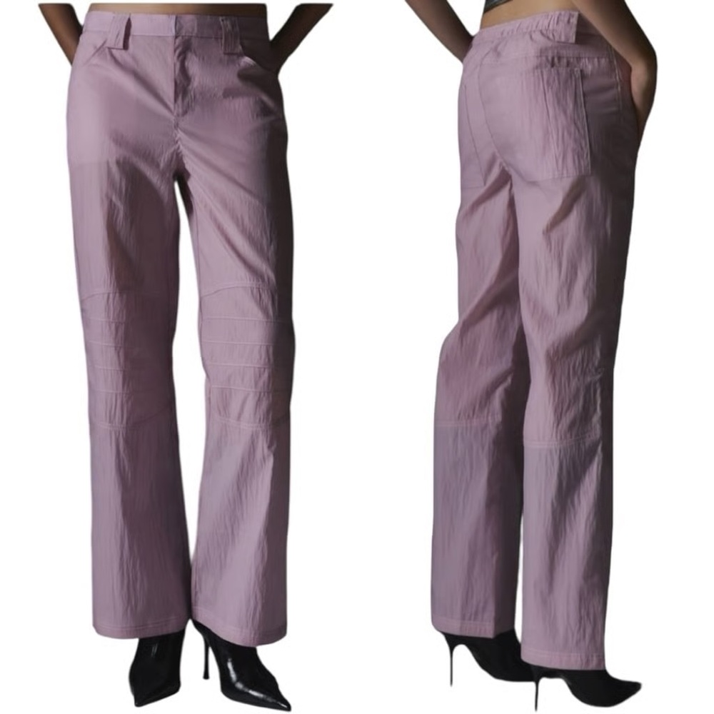 Silence + Noise Pink Nylon Pants